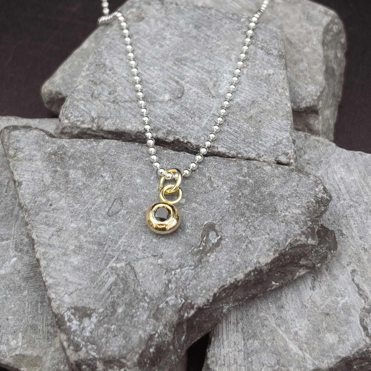roxy fahrradanhänger ROXY Black Brillantkette aus 585/- Gelbgold & Sterlingsilber – KATUMA