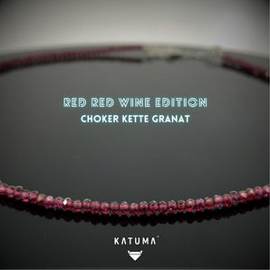 Granat Choker-Edelsteinkette | Handgefertigt aus der Goldschmiede