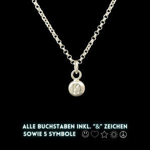 MEMO Kette mit Anhänger - Alle Buchstaben inkl. "&" sowie 5 tolle Symbole möglich!